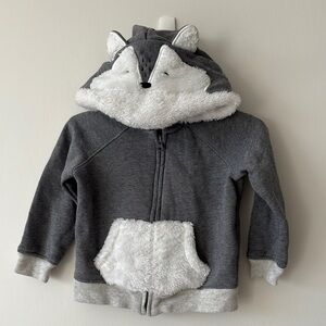 GAP Cozy Gray and White Animal Hoodie